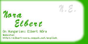 nora elbert business card